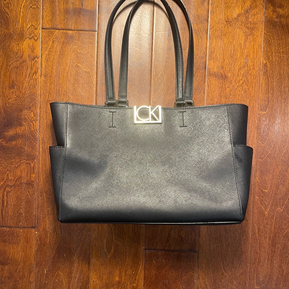 Calvin Klein Black Leather Tote